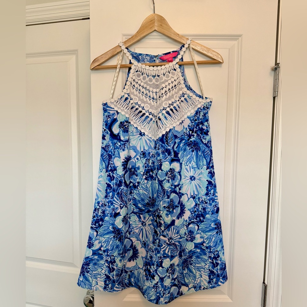 Lilly Pulitzer Blue and White Floral Dress